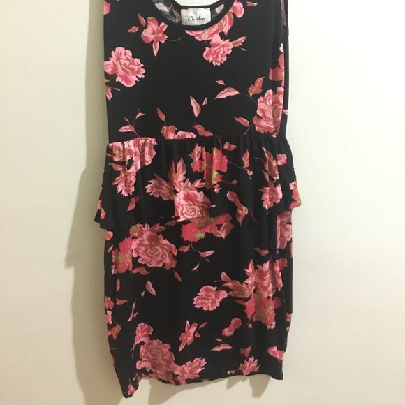 Black & Pink Floral Dress - Item#37 - Picture 3 of 4